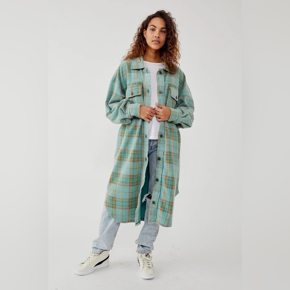 Free people We The Free Plaid Long Ruby